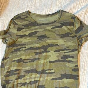 Lucky Brand Green Camo Short Sleeve Tee
